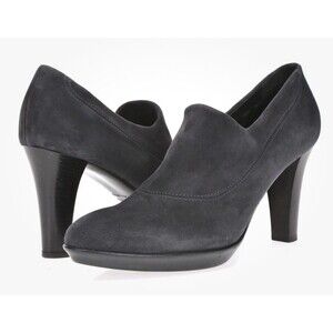 Aquatalia‎ Marvin K Rosetta Dark Gray / Black Suede Ankle Booties Pumps Sz 9
